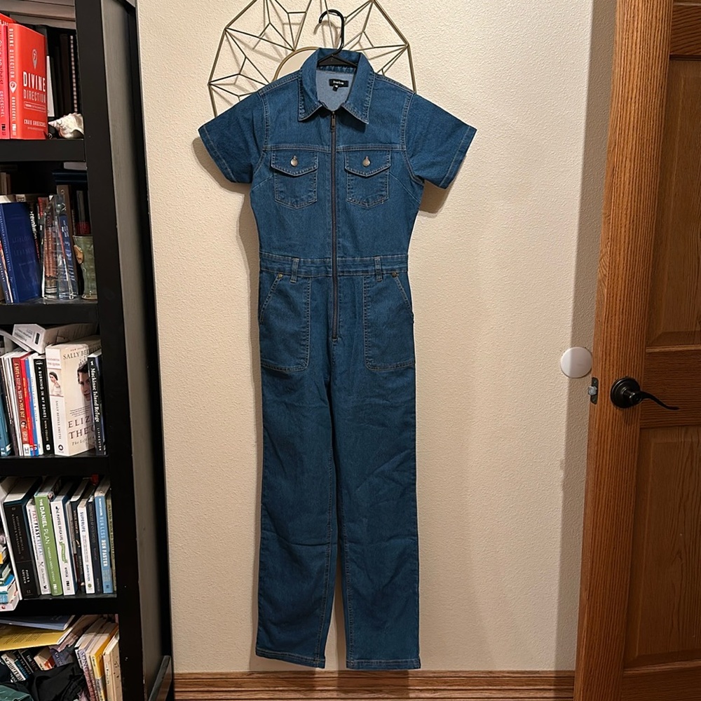 NWOT denim zipper jumpsuit
